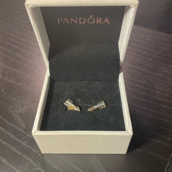 Pandora Jewelry - Pandora Gold and Silver Stud Earrings